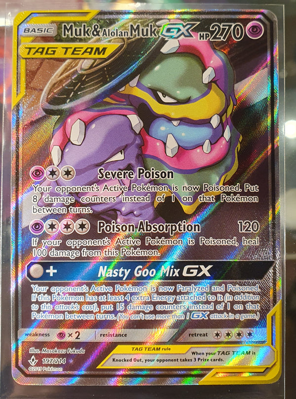 Pokemon - Muk & Alolan Muk GX [Alternate Art] *Ultra Rare* 197/214 (NM)