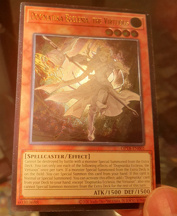 Yugioh - Dogmatika Ecclesia, the Virtuous *Ultimate Rare* OP18-EN001 (NM)