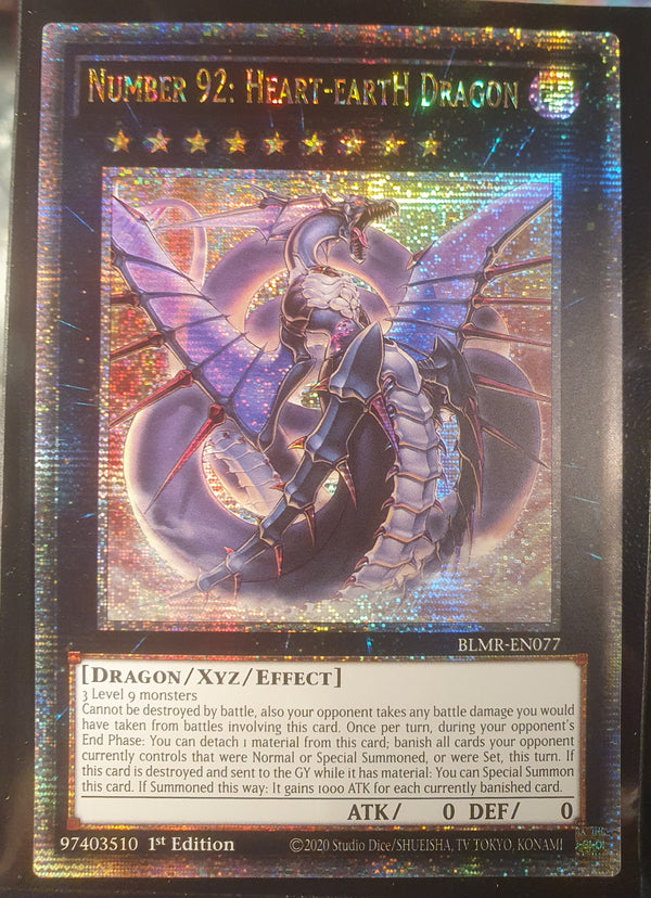 Yugioh - Number 92 Heart-eartH Dragon *Quarter Century Rare* BLMR-EN077 (NM/M)