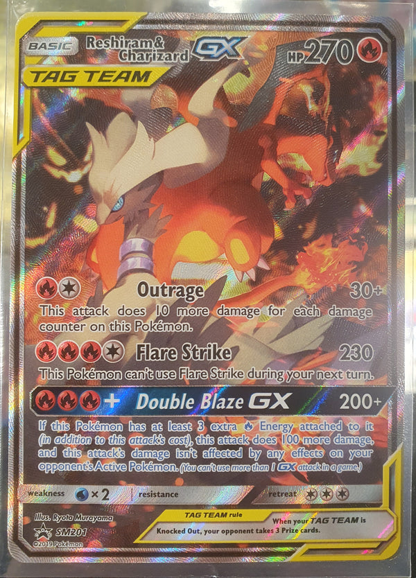 Pokemon - Reshiram & Charizard GX *Ultra Rare* Black Star Promo SM201 (NM)