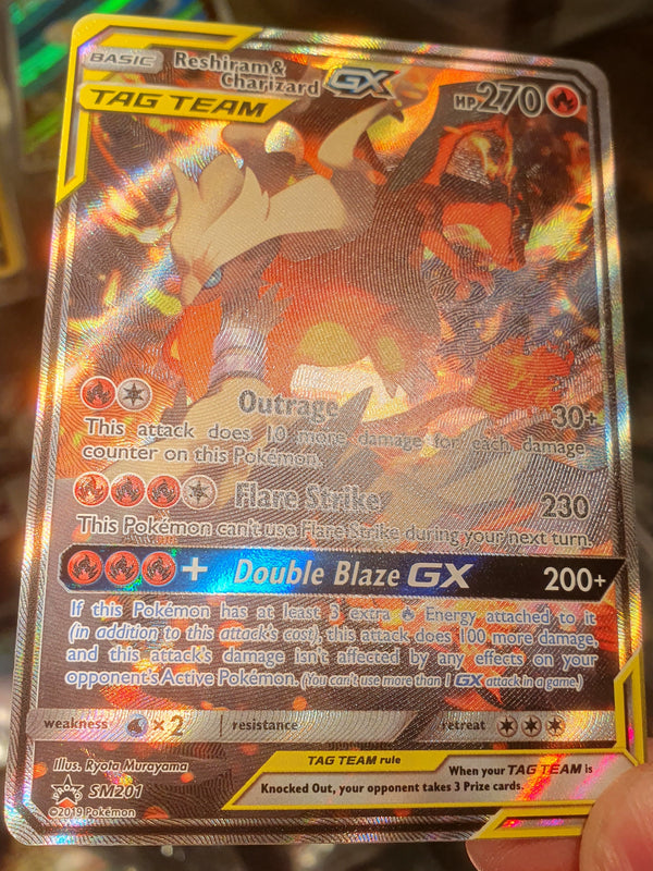 Pokemon - Reshiram & Charizard GX *Ultra Rare* Black Star Promo SM201 (NM)