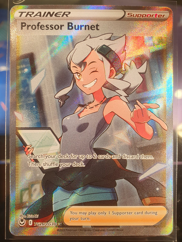 Pokemon - Professor Burnet *Ultra Rare* Silver Tempest TG26/TG30 (NM)