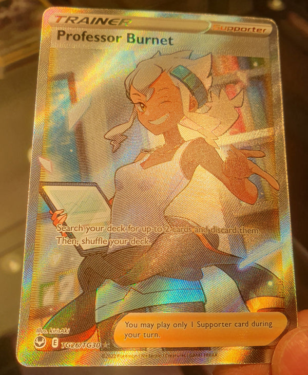 Pokemon - Professor Burnet *Ultra Rare* Silver Tempest TG26/TG30 (NM)