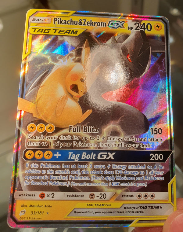 Pokemon - Pikachu & Zekrom GX *Ultra Rare* Team Up 33/181 (NM)