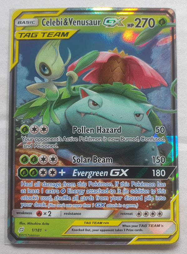 Pokemon - Celebi & Venusaur GX *Ultra Rare* Team Up 1/181 (NM)