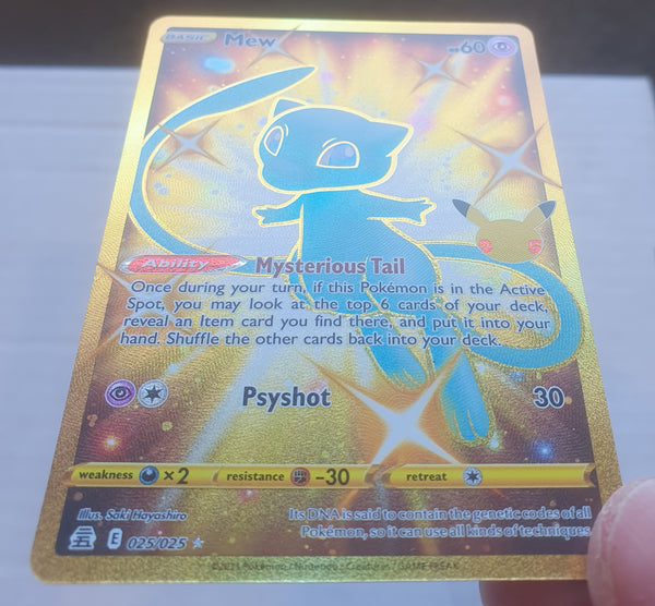 Pokemon - Mew *Shiny Gold Secret Rare* Celebrations 025/025 25/25 (NM)