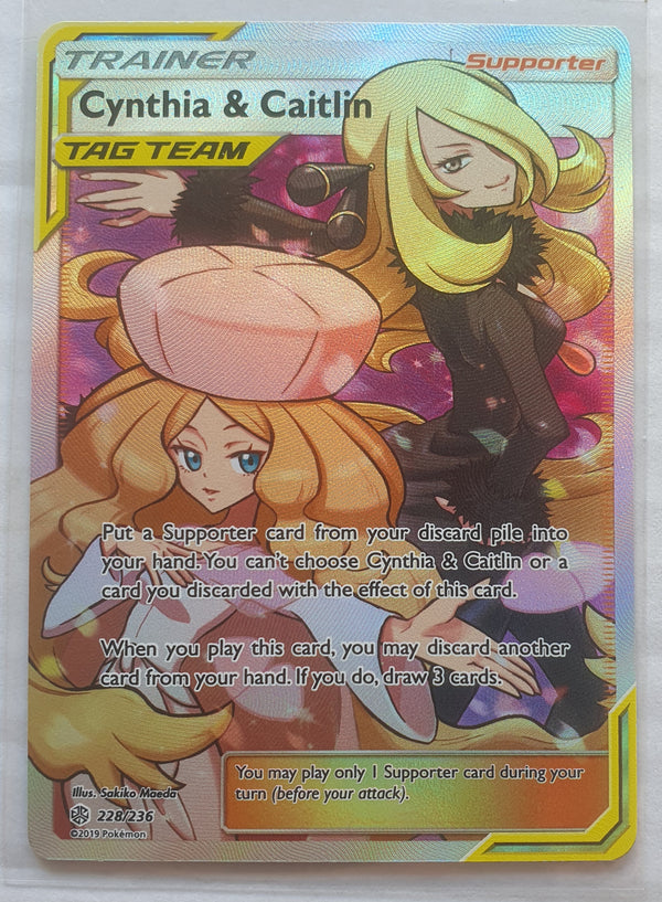 Pokemon - Cynthia & Caitlin *Ultra Rare* Cosmic Eclipse 228/236