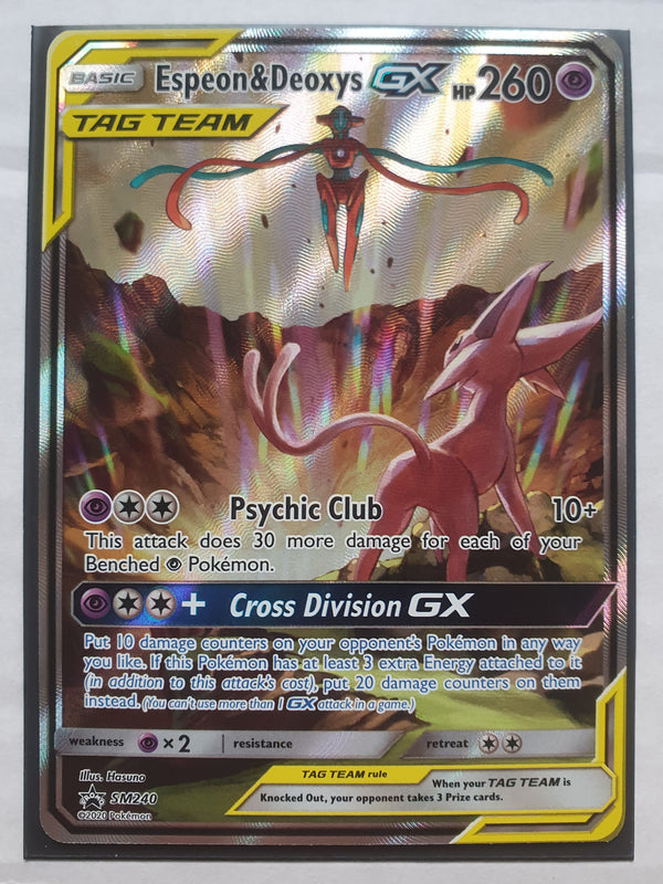 Pokemon - Espeon & Deoxys GX *Ultra Rare* SM240 Promo (NM)