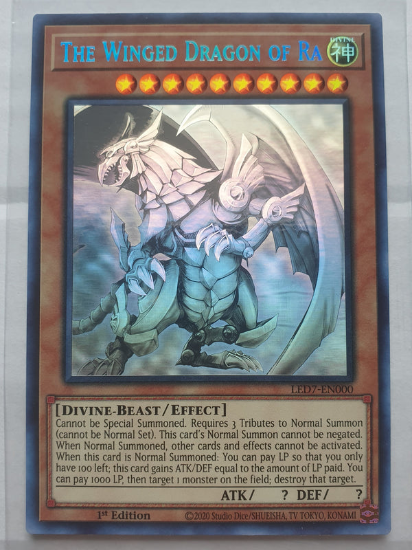 Yugioh Card - The Winged Dragon of Ra *Ghost Rare* LED7-EN000 (NM)