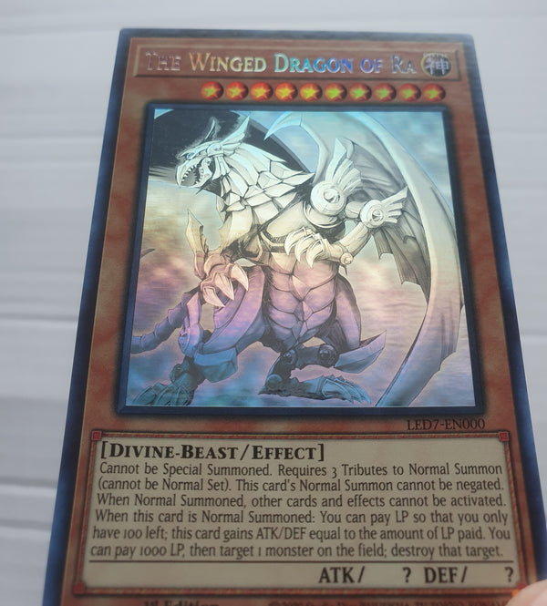 Yugioh Card - The Winged Dragon of Ra *Ghost Rare* LED7-EN000 (NM)