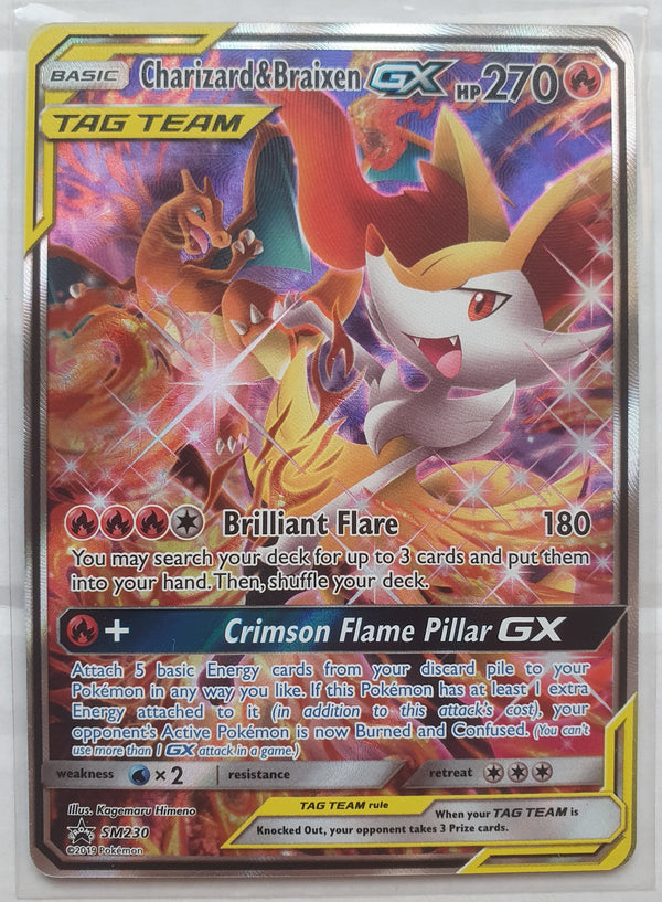 Pokemon - Charizard & Braixen GX *Ultra Rare* Black Star Promo SM230 (NM)