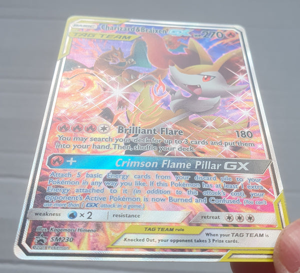 Pokemon - Charizard & Braixen GX *Ultra Rare* Black Star Promo SM230 (NM)