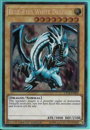 Yugioh Card - Blue-Eyes White Dragon [LOB Art] *Secret Rare* CT14-EN002 (NM)