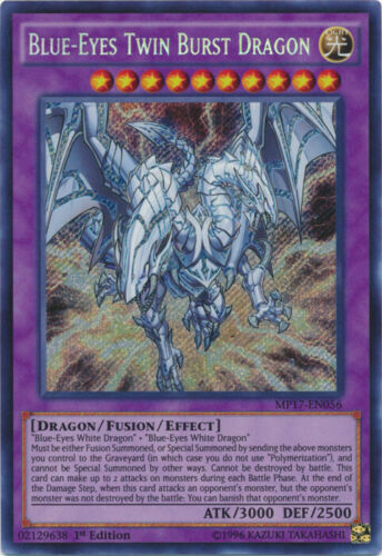 Yugioh Card - Blue-Eyes Twin Burst Dragon *Secret Rare* MP17-EN056 (NM/M)