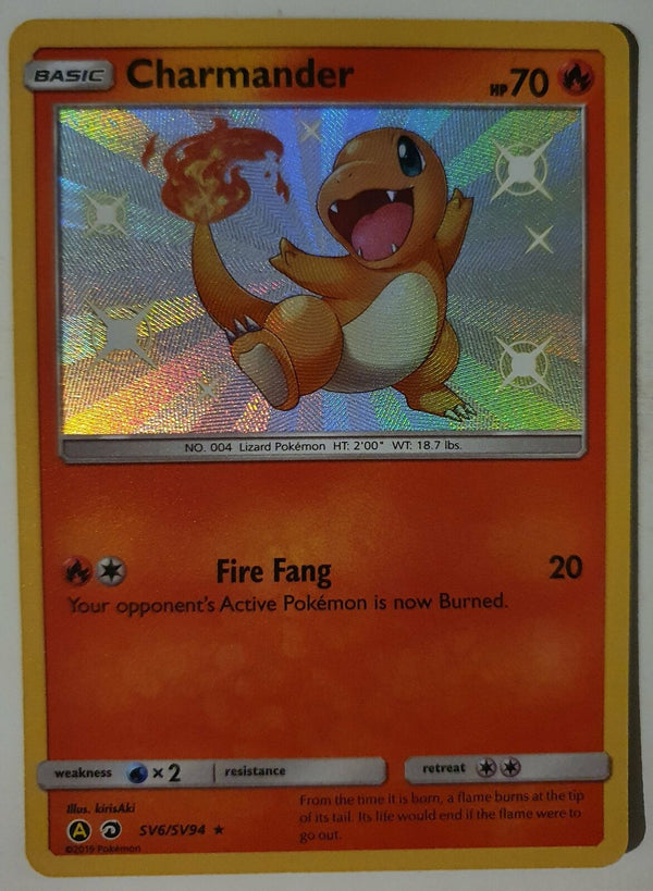 Pokemon - Charmander *Shiny Rare* SM: Hidden Fates SV6/SV94 (NM)