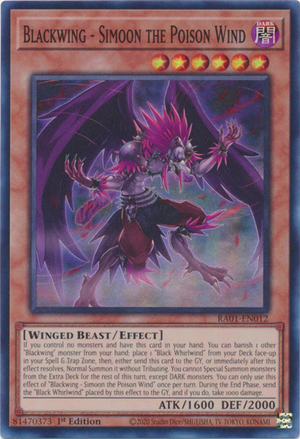 Yugioh - Blackwing - Simoon the Poison Wind *Select Rarity* RA01-EN012 (NM)