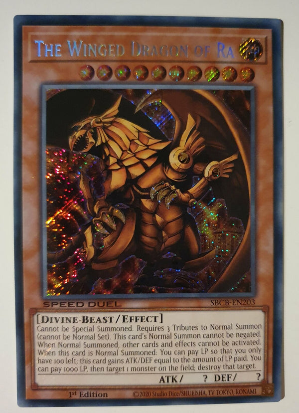 Yugioh - The Winged Dragon of Ra *Secret Rare* SBCB-EN203 (NM/M)