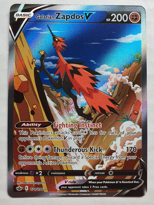 Pokemon - Galarian Zapdos V [Alternate Art] *UR* Chilling Reign 174/198 (NM)