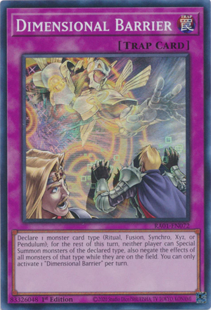 Yugioh - Dimensional Barrier *Select Rarity* RA01-EN072 (NM)