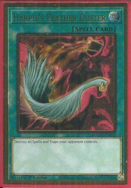 Yugioh - Harpie's Feather Duster *Premium Gold Rare* MAGO-EN042 (NM)