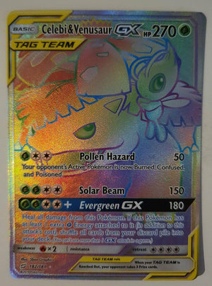 Pokemon - Celebi & Venusaur GX *Secret Rare* Team Up 182/181 (NM)