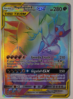 Pokemon - Mega Sableye & Tyranitar GX *Hyper Rare* Unified Minds 245/236 (NM)