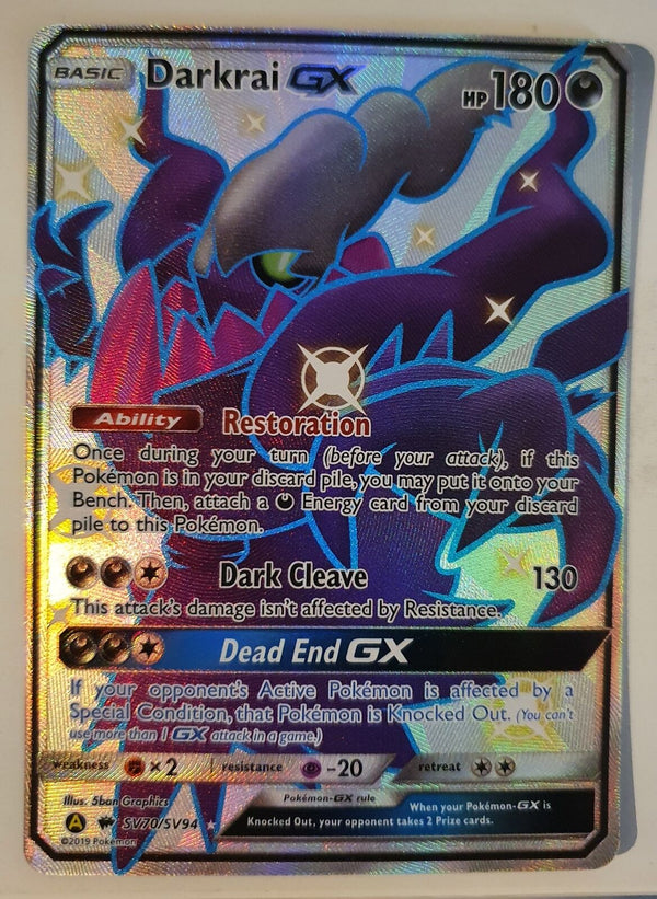 Pokemon - Darkrai GX *Shiny Ultra Rare* Hidden Fates: Shiny Vault SV70/SV94 (NM)