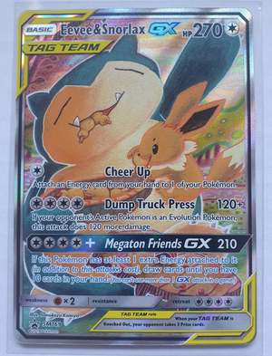 Pokemon - Eevee & Snorlax GX *Ultra Rare* Black Star Promo SM169 (NM)