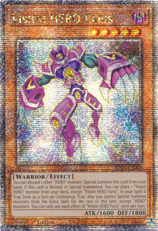 Yugioh - Vision HERO Faris *Select Your Rarity* RA01-EN004 (NM)