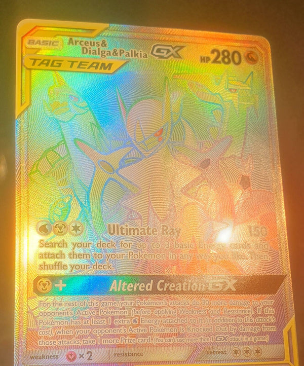 Pokemon - Arceus & Dialga & Palkia GX *Secret Rare* Cosmic Eclipse 258/236 (NM)