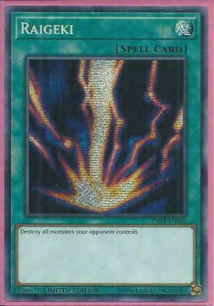 Yugioh Card - Raigeki *Prismatic Secret Rare* TN19-EN010 (NM)