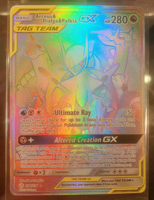 Pokemon - Arceus & Dialga & Palkia GX *Secret Rare* Cosmic Eclipse 258/236 (NM)