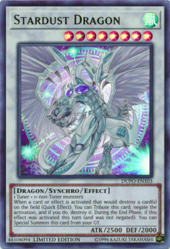 Yugioh Card - Stardust Dragon *Ultra Rare* DUPO-EN103 (NM)