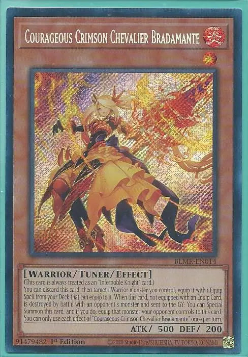 Yugioh - Courageous Crimson Chevalier Bradamante *Secret Rare* BLMR-EN014 (NM/M)