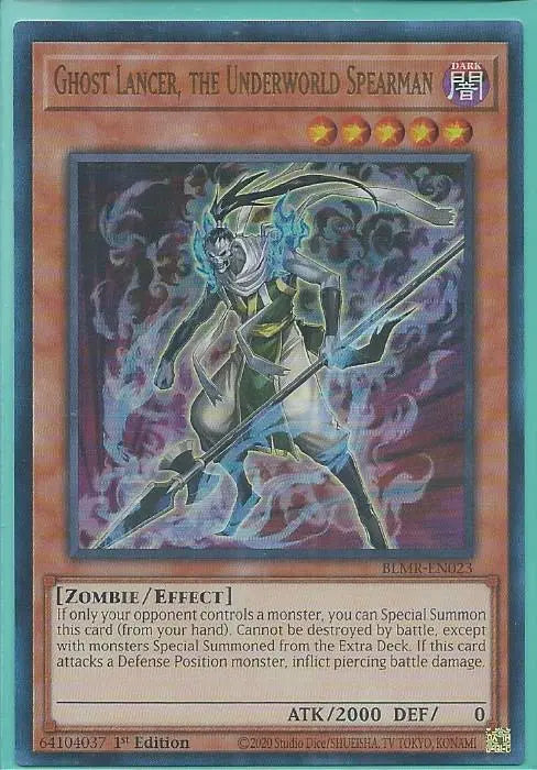 Yugioh - Ghost Lancer, the Underworld Spearman *Ultra Rare* BLMR-EN023 (NM/M)