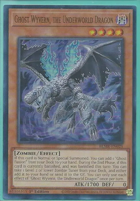 Yugioh - Ghost Wyvern, the Underworld Dragon *Ultra Rare* BLMR-EN025 (NM/M)