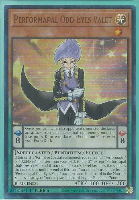 Yugioh - Performapal Odd-Eyes Valet *Ultra Rare* BLMR-EN029 (NM/M)