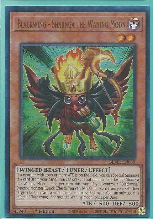 Yugioh - Blackwing – Sharnga the Waning Moon *Ultra Rare* BLMR-EN039 (NM/M)