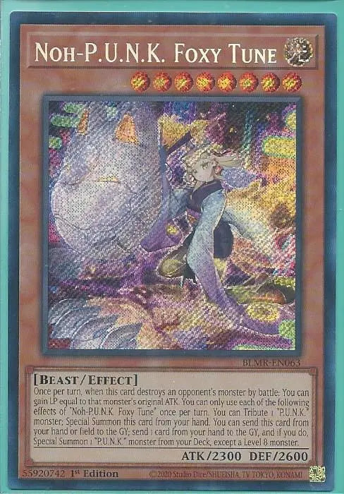 Yugioh - Noh-P.U.N.K. Foxy Tune *Secret Rare* BLMR-EN063 (NM/M)