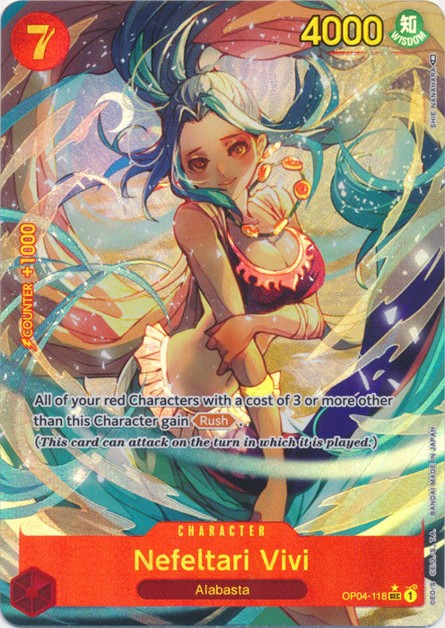 One Piece - Nefeltari Vivi *Alternate Art Secret Rare* OP04-118 (NM)