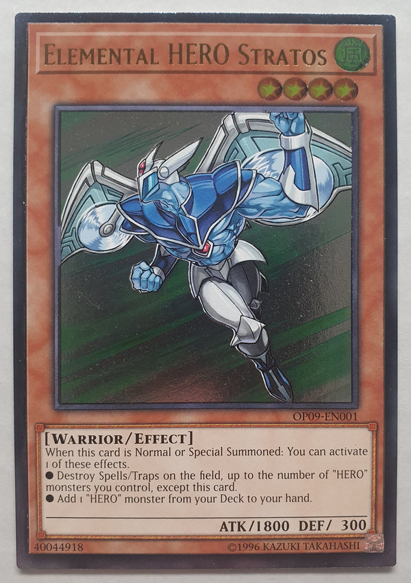 Yugioh - Elemental Hero Stratos *Ultimate Rare* OP09-EN001 (NM)