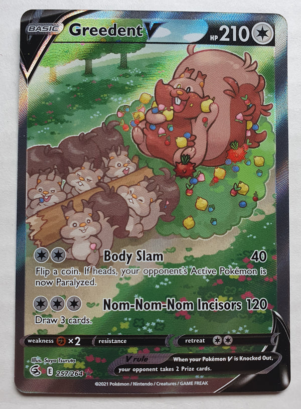 Pokemon - Greedent V [Alternate Art] *Ultra Rare* Fusion Strike 257/264 (NM)