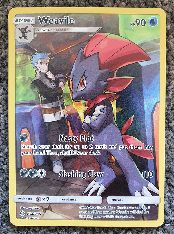 Pokemon - Weavile *Secret Rare* Cosmic Eclipse 238/236 (NM)