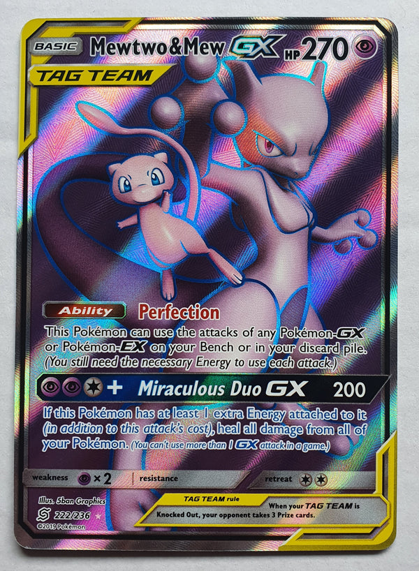 Pokemon - Mewtwo & Mew GX *Ultra Rare* Unified Minds 222/236 (NM)