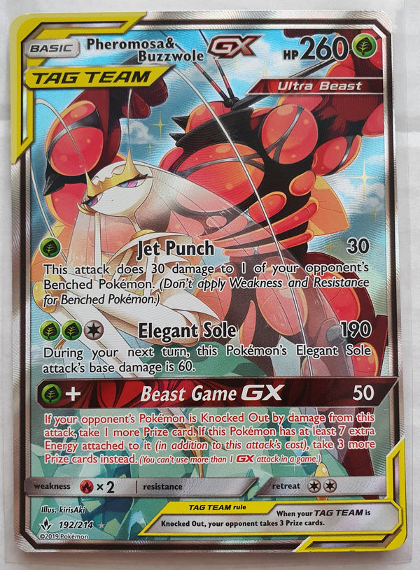 Pokemon - Pheromosa & Buzzwole GX [Alternate Art] *Ultra Rare* 192/214 (NM)