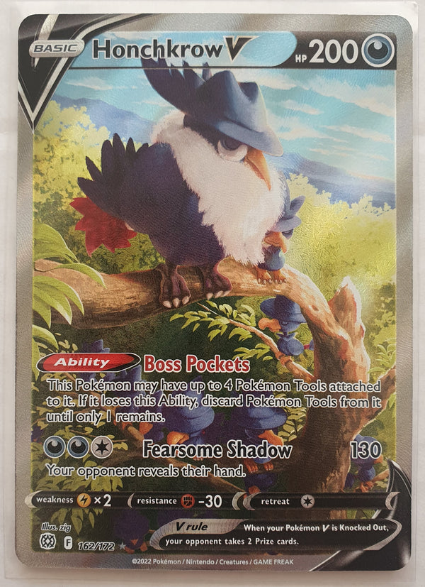 Pokemon - Honchkrow V [Alternate Art] *Ultra Rare* Brilliant Stars 162/172 (NM)