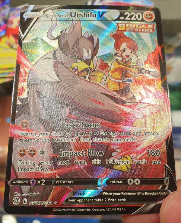 Pokemon - Single Strike Urshifu V *Ultra Rare* Brilliant Stars TG18/TG30 (NM)