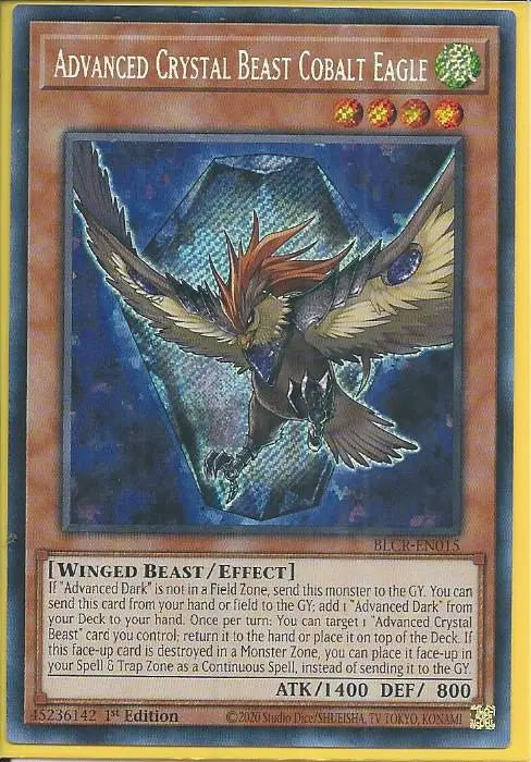 Yugioh - Advanced Crystal Beast Cobalt Eagle *Secret Rare* BLCR-EN015 (NM)