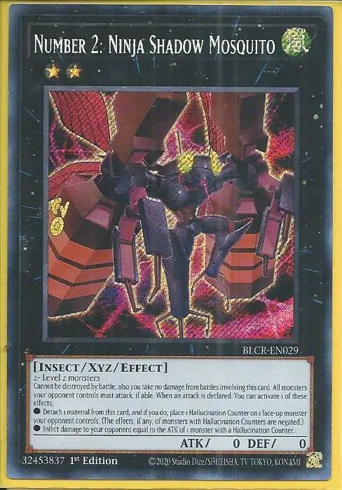 Yugioh - Number 2: Ninja Shadow Mosquito *Secret Rare* BLCR-EN029 (NM)