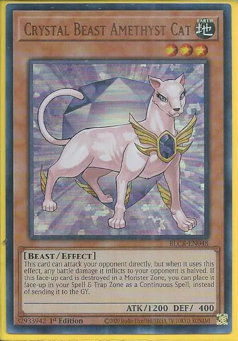 Yugioh - Crystal Beast Amethyst Cat *Ultra Rare* BLCR-EN048 (NM)